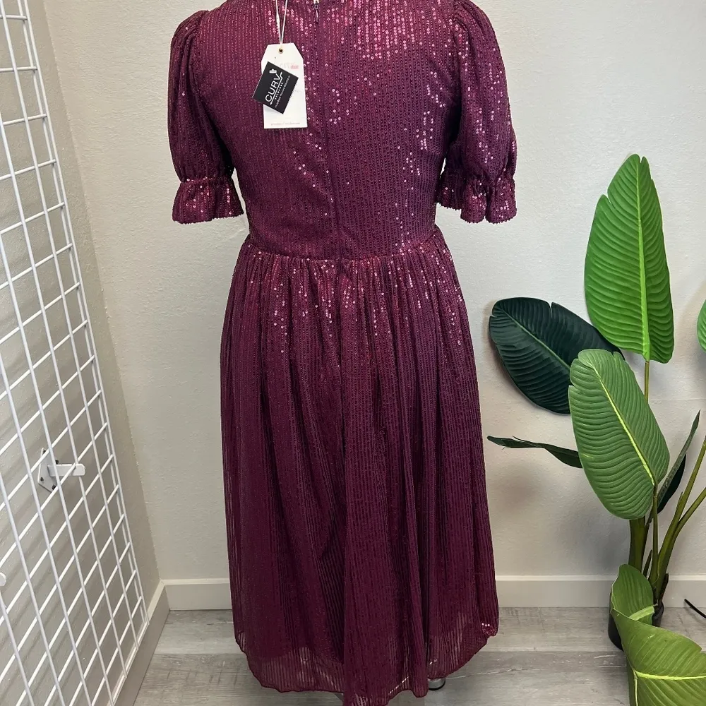 Ivy City Co Clara in Plum Sequin Dress - Image 2