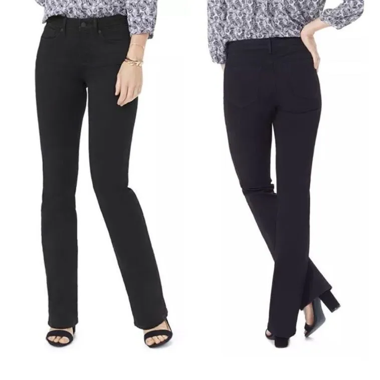 NYDJ Women's Barbara Bootcut Jeans Midrise Non Ripped Black Size 2 #761 - Image 2