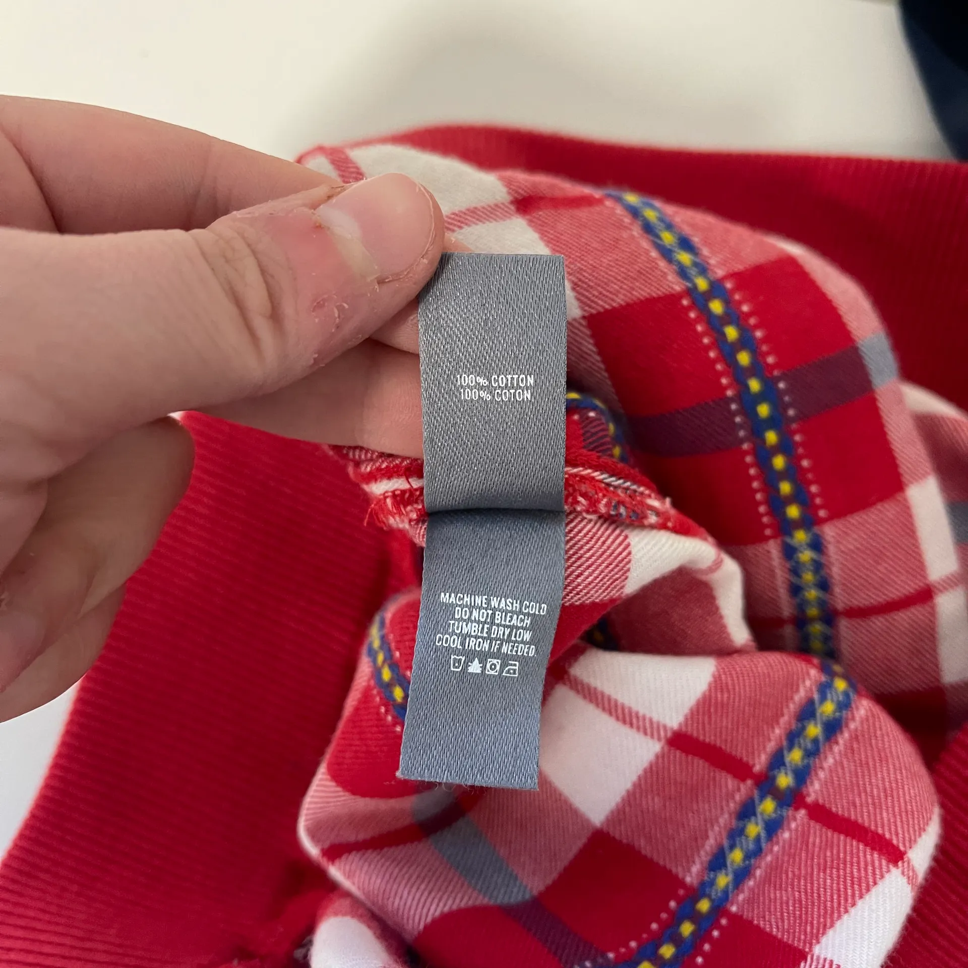 Red White & Navy Blue Plaid Drawstring Jogger Pajama Pants - Image 11