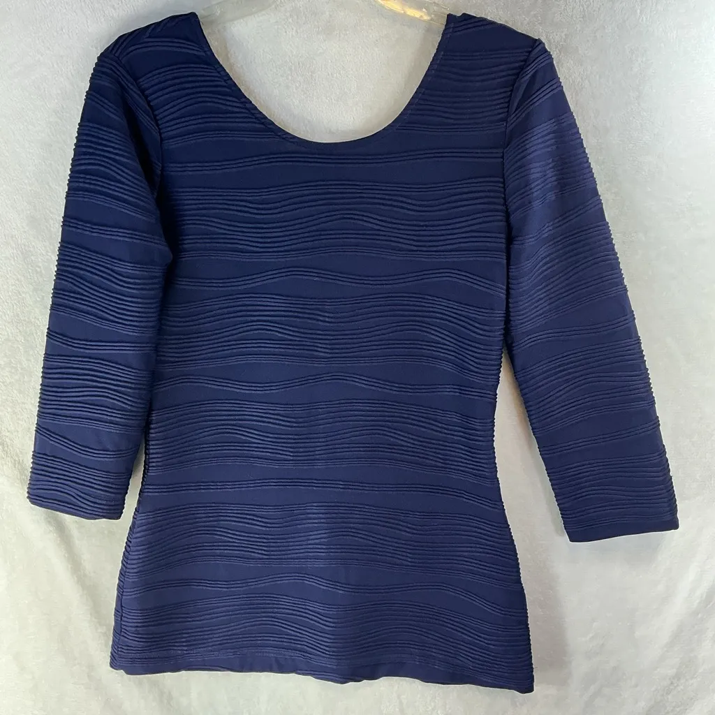 Jennifer Lopez Midnight Blue Long Sleeve Top - Image 3