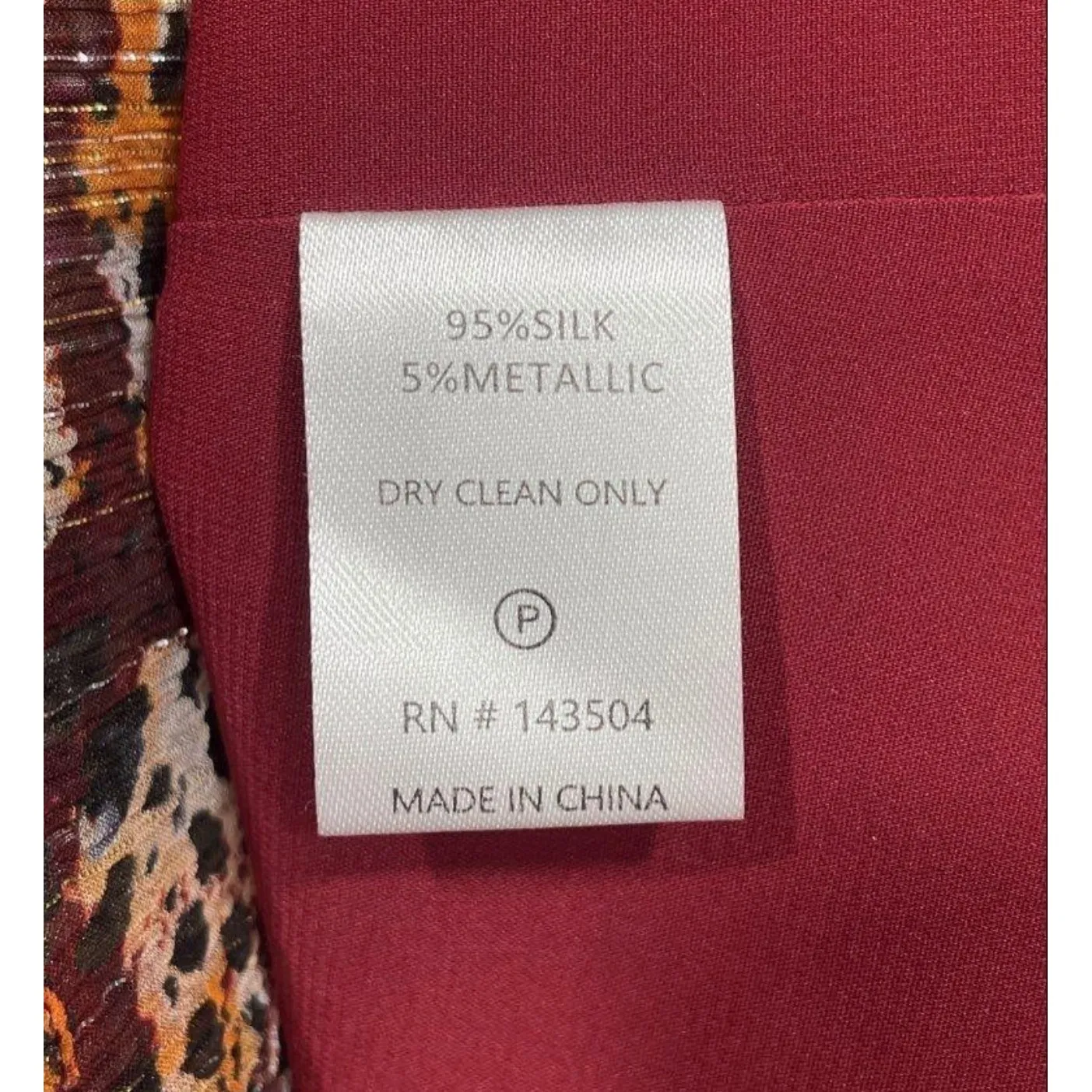 Marie Oliver Jennifer Blouse Layered Leo Print Silk Blend Tie Neck Womens Small - Image 4