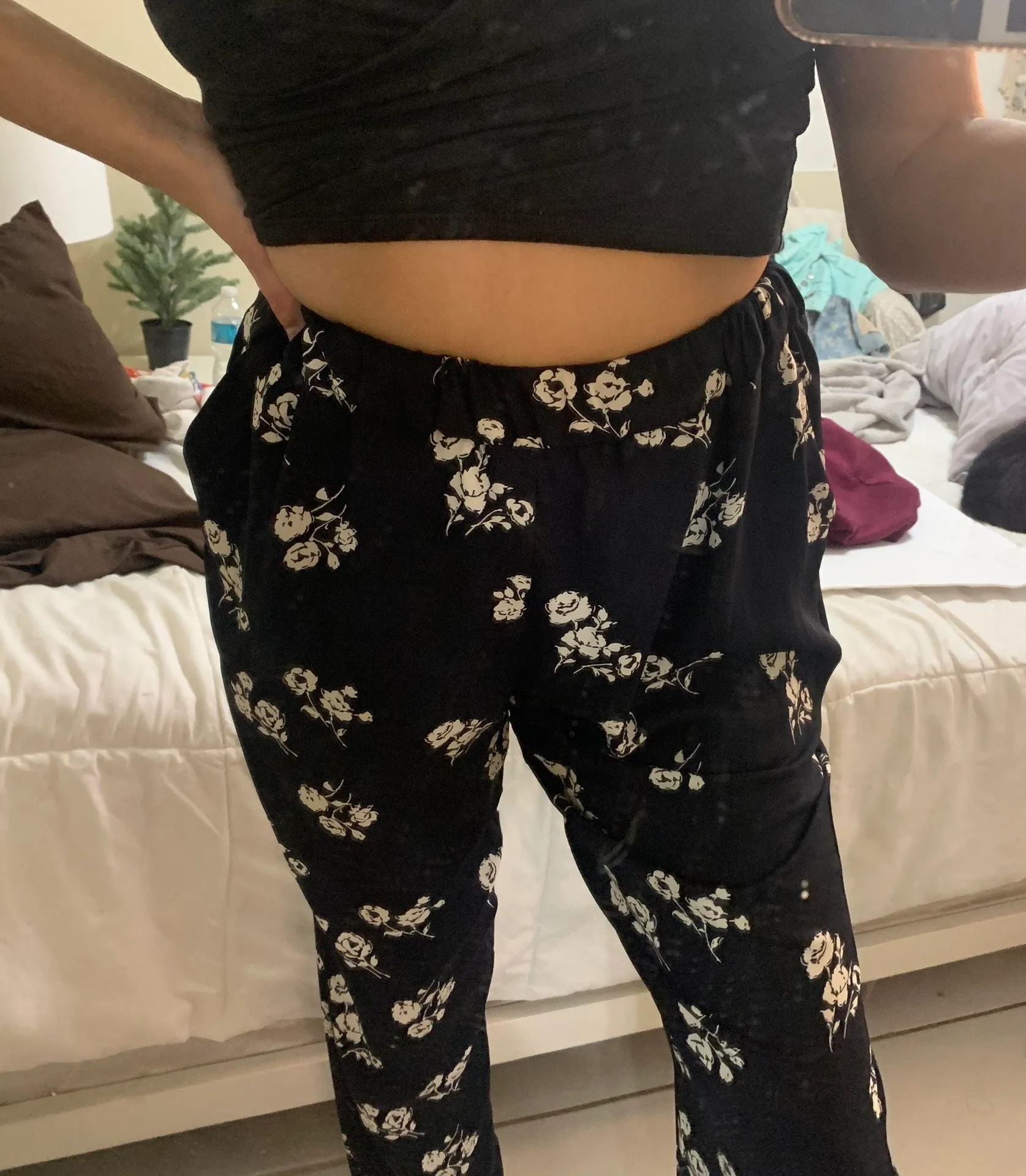 Navy Blue Floral Pants - Image 3