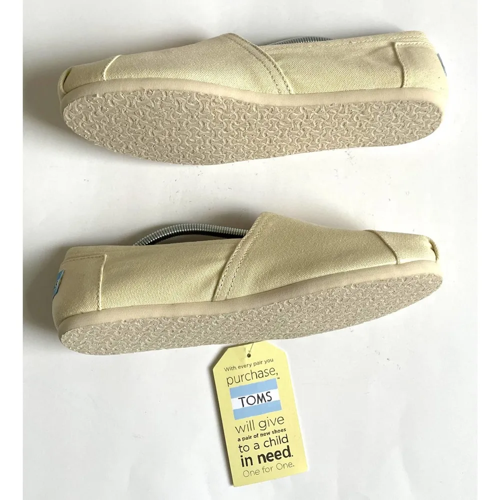 Canvas Slip On Flats Natural Beige Tan Cream Size 9.5 NEW - Image 5