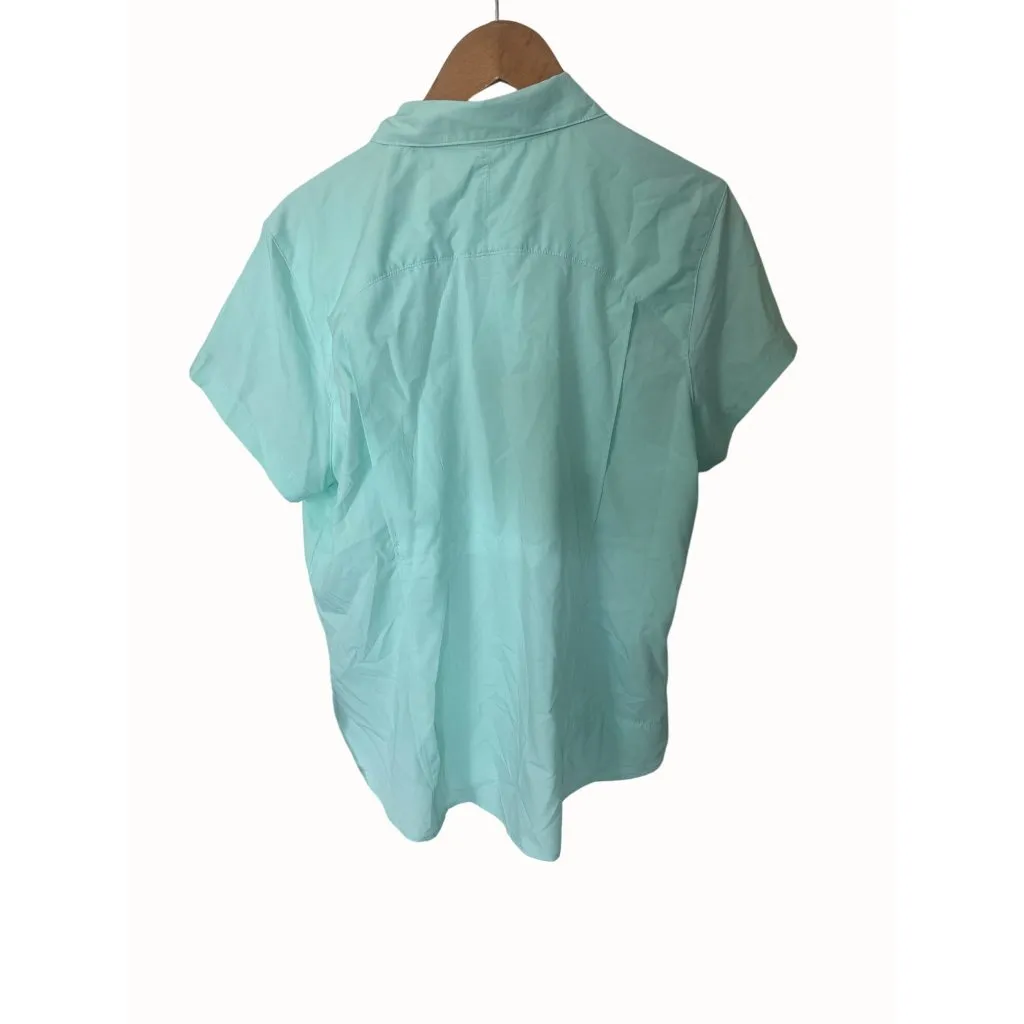 Columbia Sportswear Aqua Womens Short Sleeve button up Shirt XL - Image 10