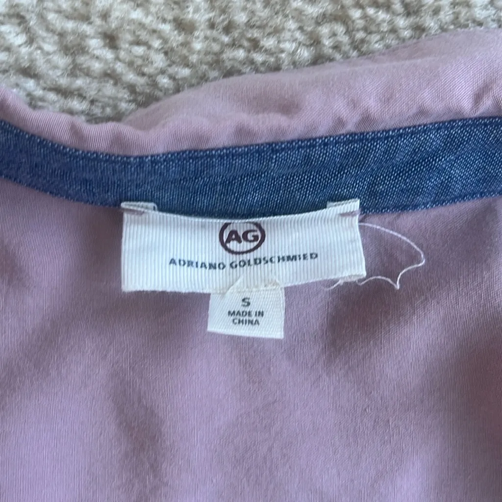 AG Adriano Goldschmied Sleeveless Button-Up Blouse Top Shirt Women's Pink Small - Image 4