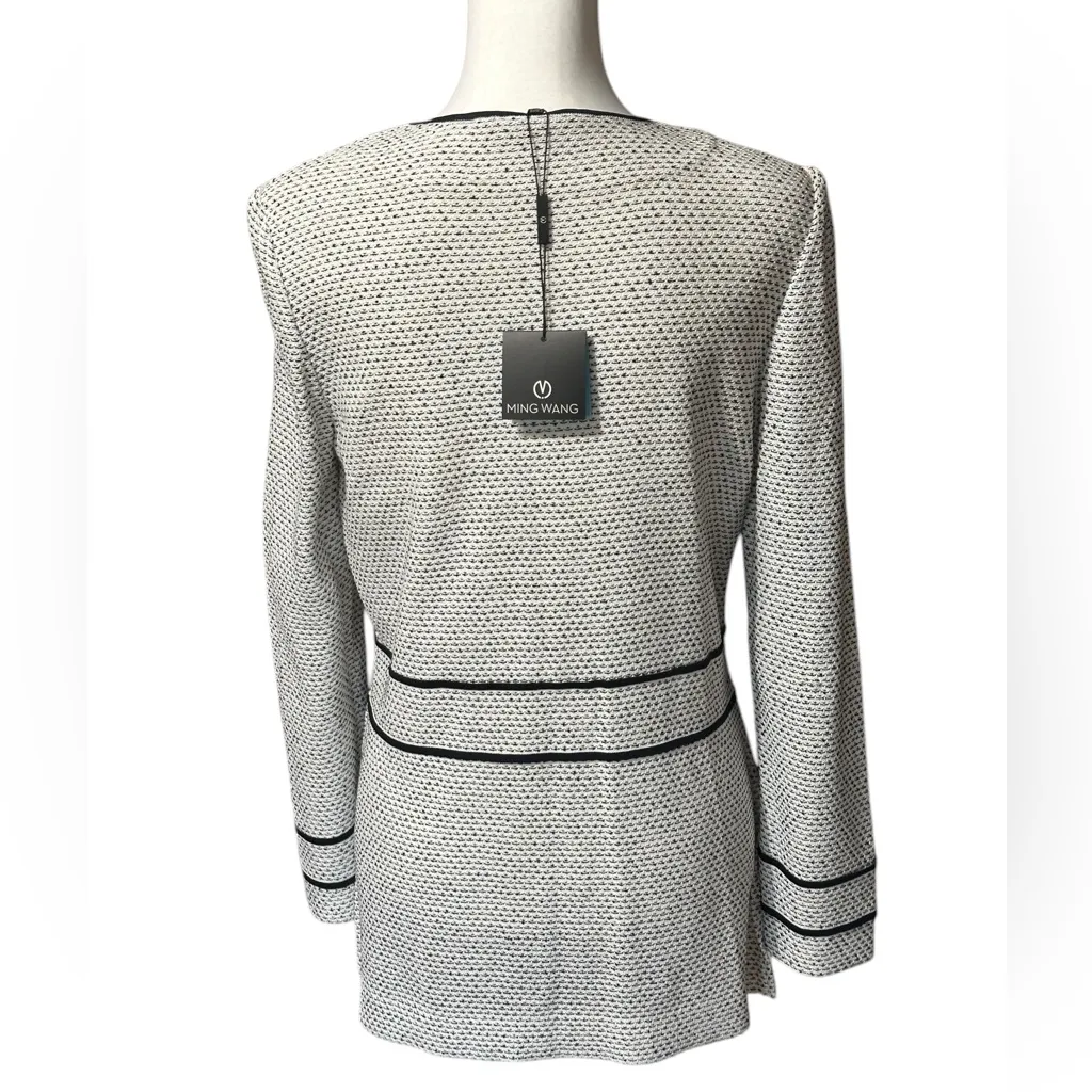Ming Wang Black and White open Front Jacket Sz XS NWT - Image 5