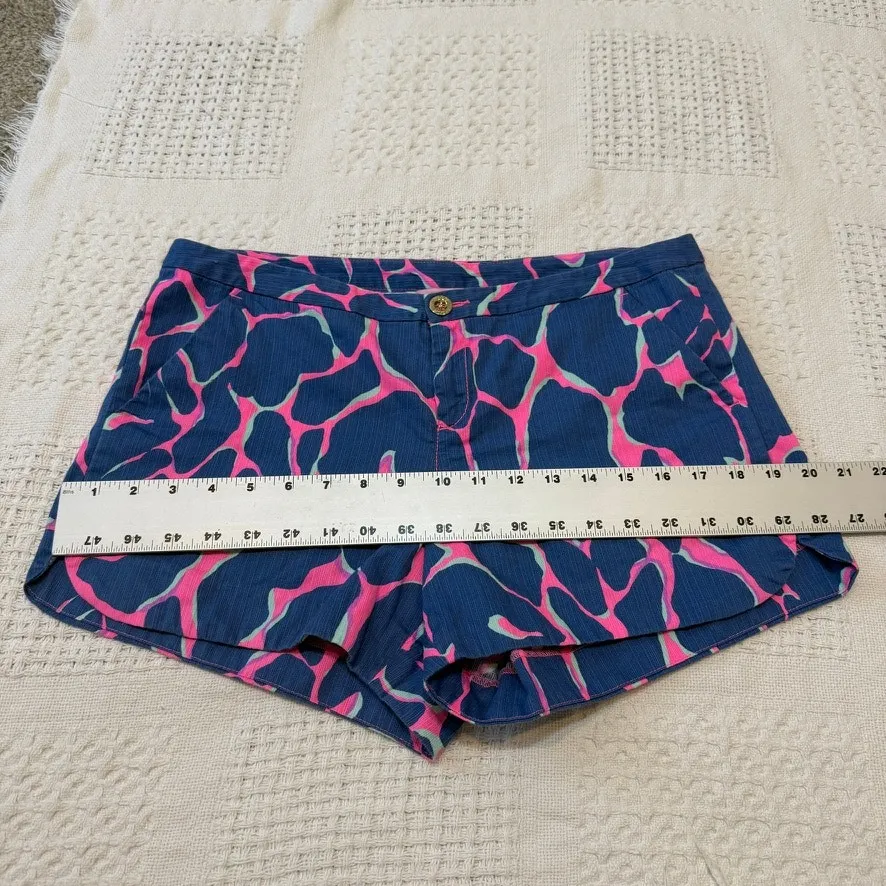 Lilly Pulitzer 6 Andie Tiki pink broken shaker giraffe chino short SH2 2731 - Image 10