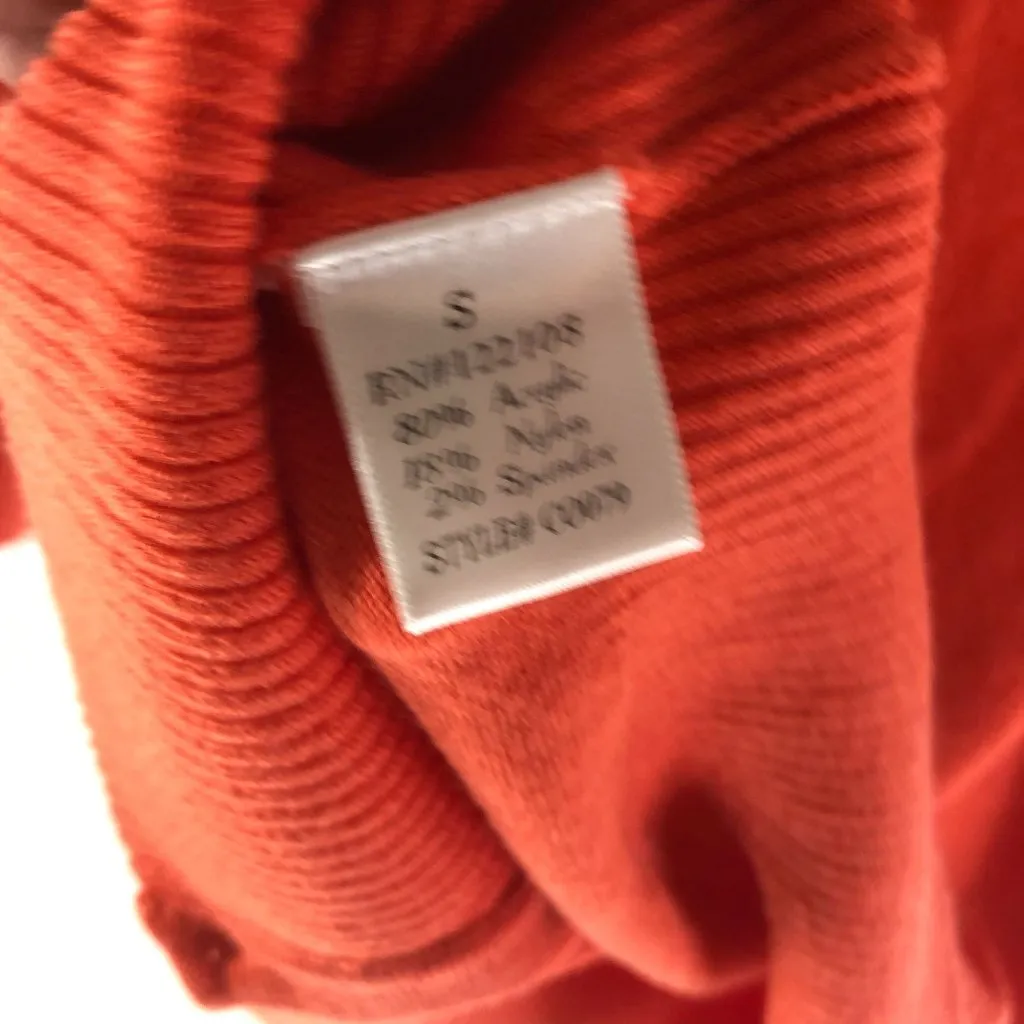 M Mak Womens Cardigan Sweater Button Front Orange Soft S - Image 4