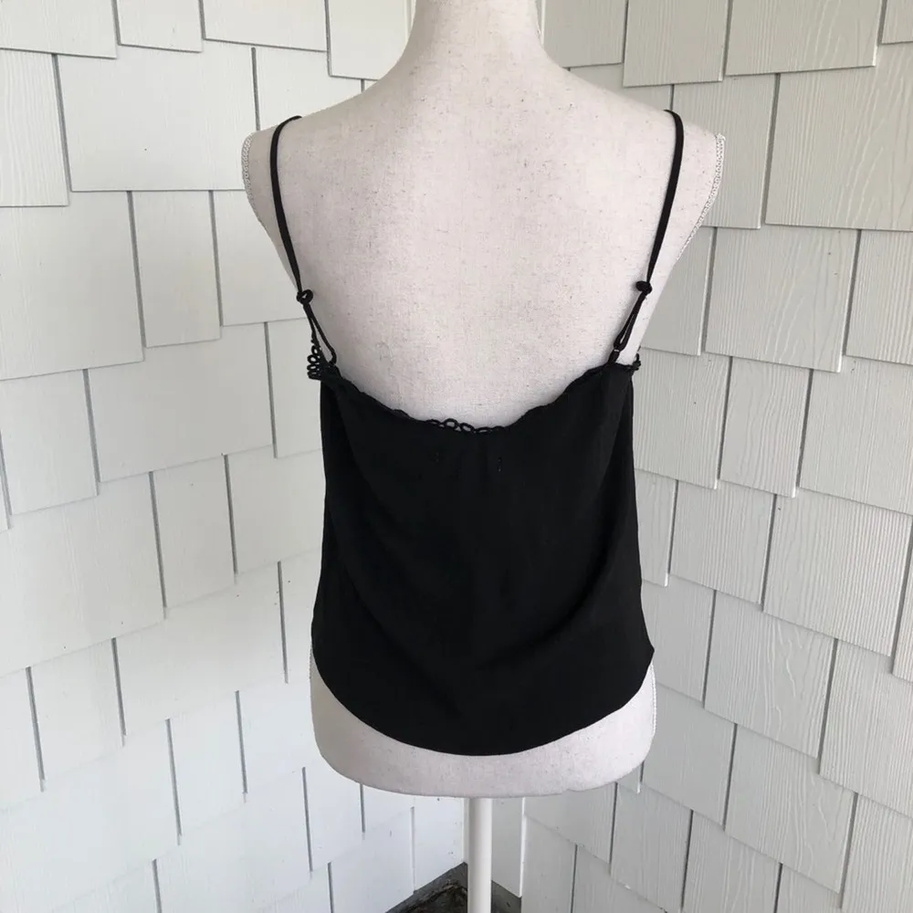 BB Dakota Women's Black One Hot Minute Button Front Bubble Crepe Cami Tank sz S - Image 6