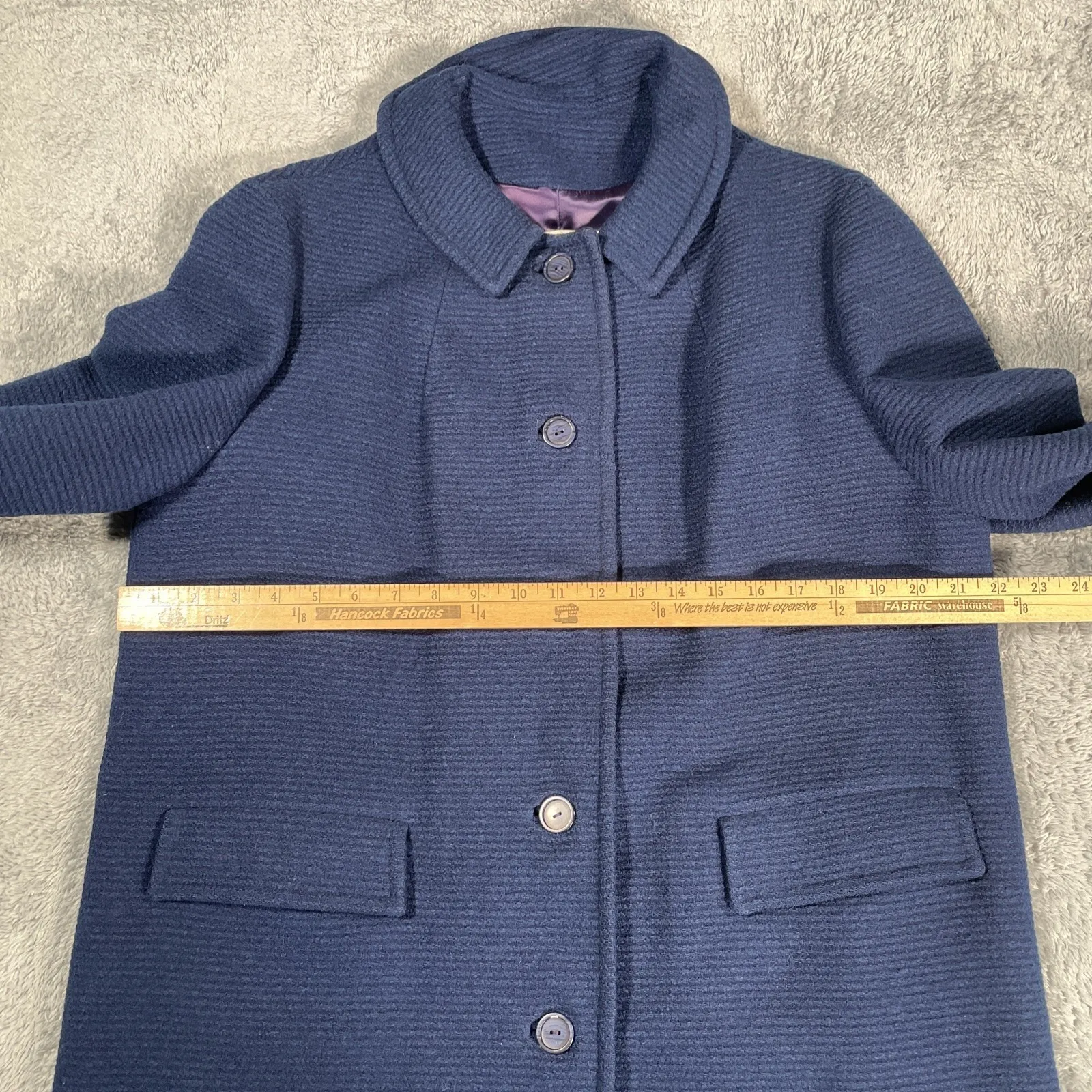 VTG Pendleton Women's Pea Coat Jacket SZ M/L Navy Blue Wool USA 1960s - Image 5