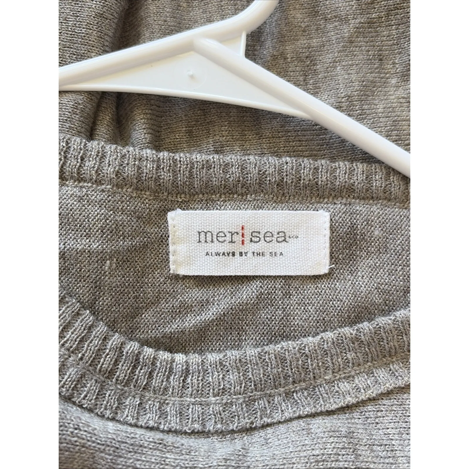 Mer Sea Gray Brown Dolman Sleeve Crewneck Knit Side Slit Blouse Top Shirt OSFA Size undefined - Image 9