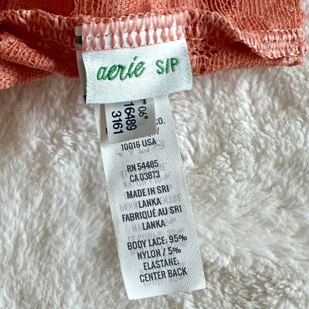 NWT Aerie Coral Bluegrass Lace Padded Racerback Bralette - Size: Small - Image 4