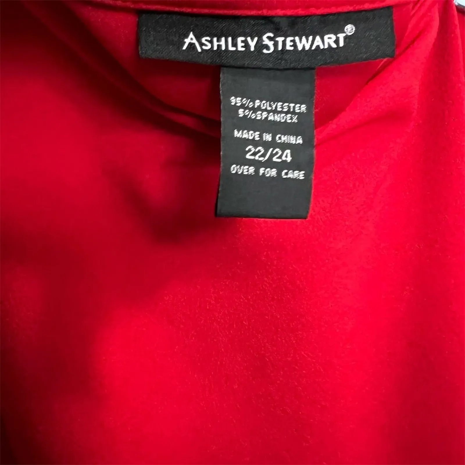 Ashley Stewart Plus Size Blouse 22 Red One Shoulder Asymmetric Top Party Holiday - Image 5