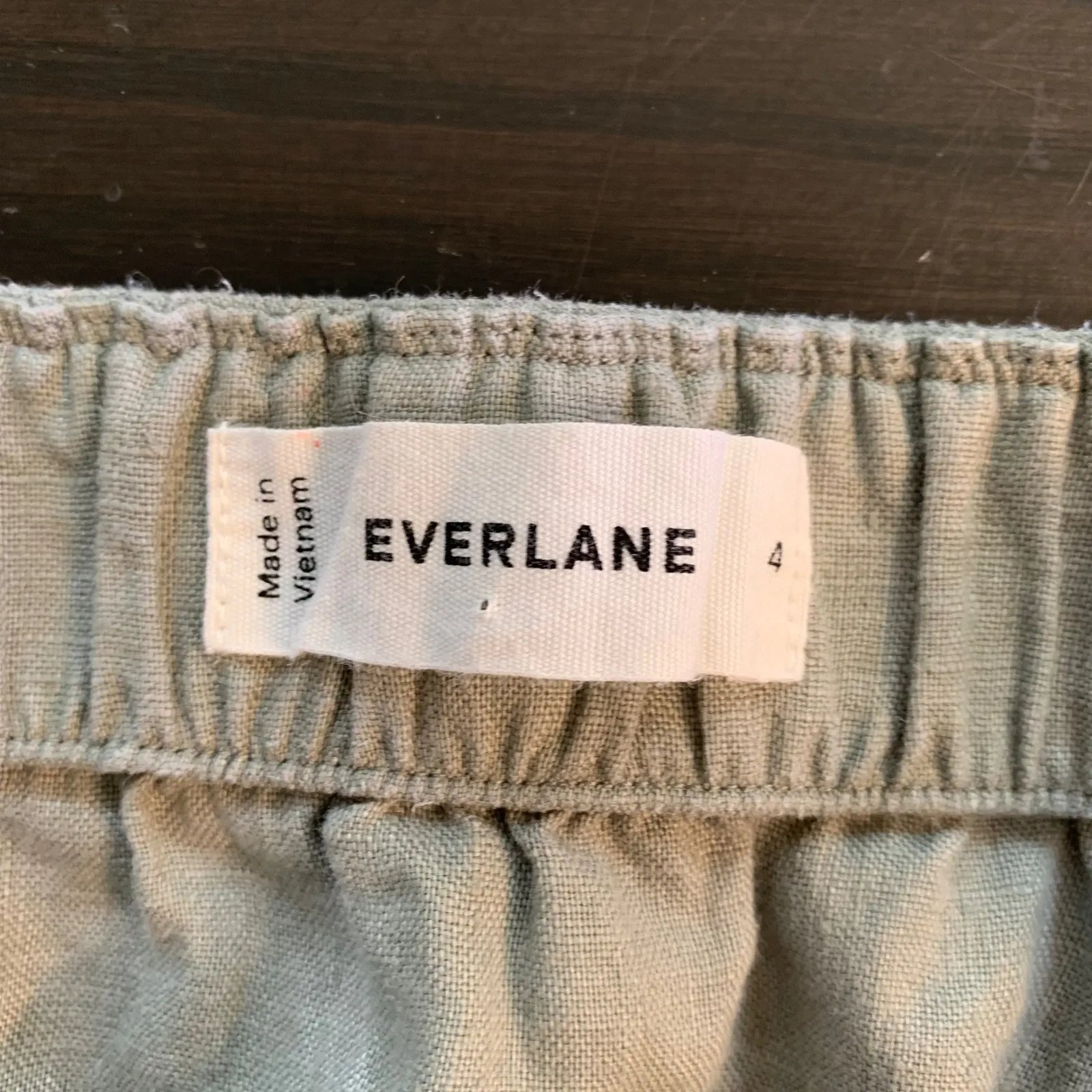 Everlane 100% Linen Jumpsuit Women 4 Green Belted Sleeveless Coastal Summer READ - Image 4