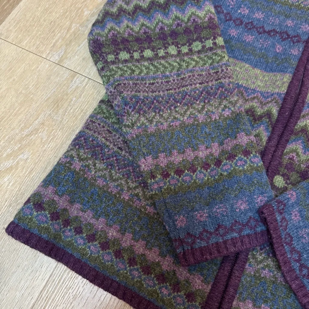 Woolrich  Purple Multicolor Patterned Zip Up Sweater - Image 2