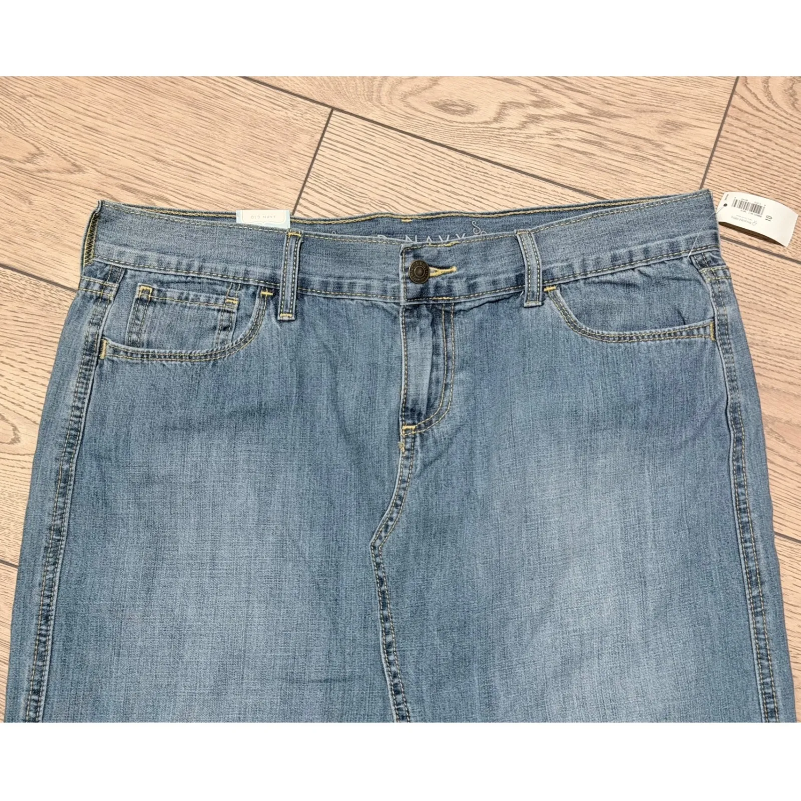 OLD NAVY Womens 10 Denim Jean Maxi Skirt Front Slit Classic Fit NEW NWT - Image 2