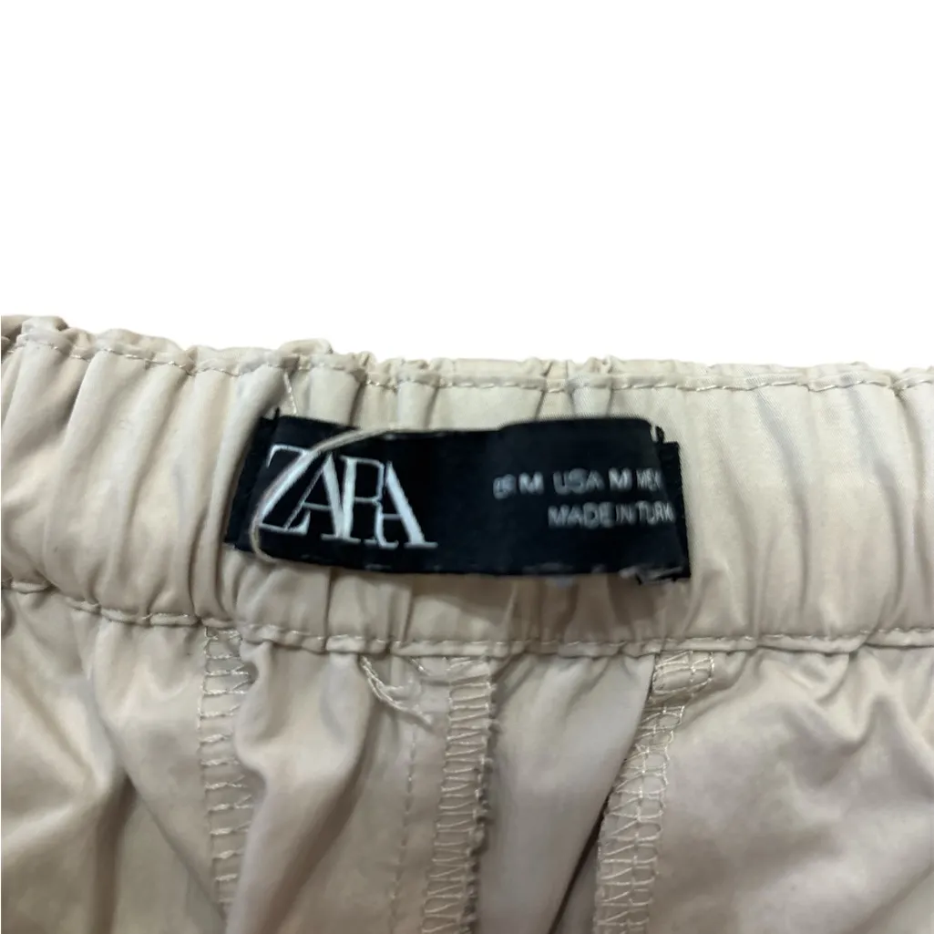 Zara tan Parachute pants with elastic bottoms - Image 6