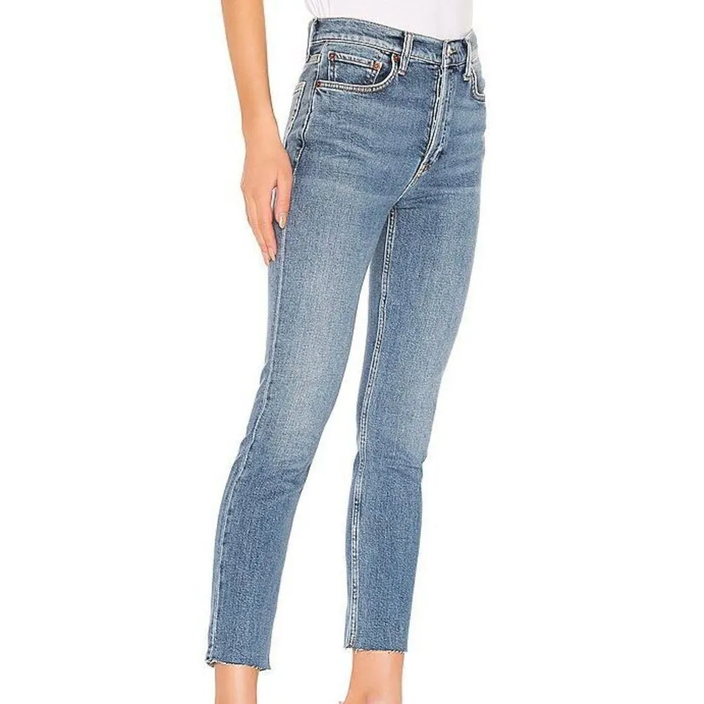 Re/Done Originals High Rise Ankle Crop Jeans - Image 2