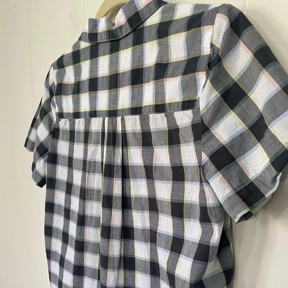 Madewell Plaid Short Sleeve Button Down Shirt ~ 100% Cotton ~ Size XS - Image 3