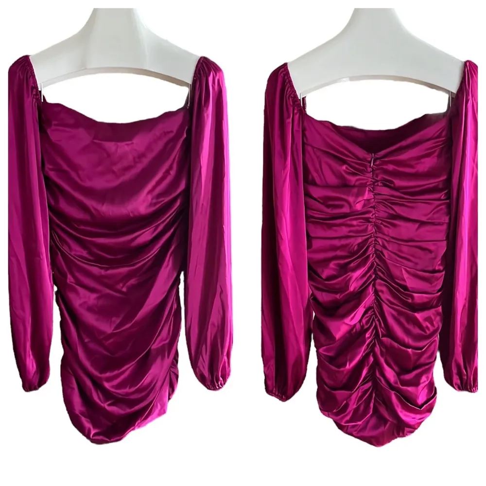 Glam  off shoulder ruched dress - Image 3