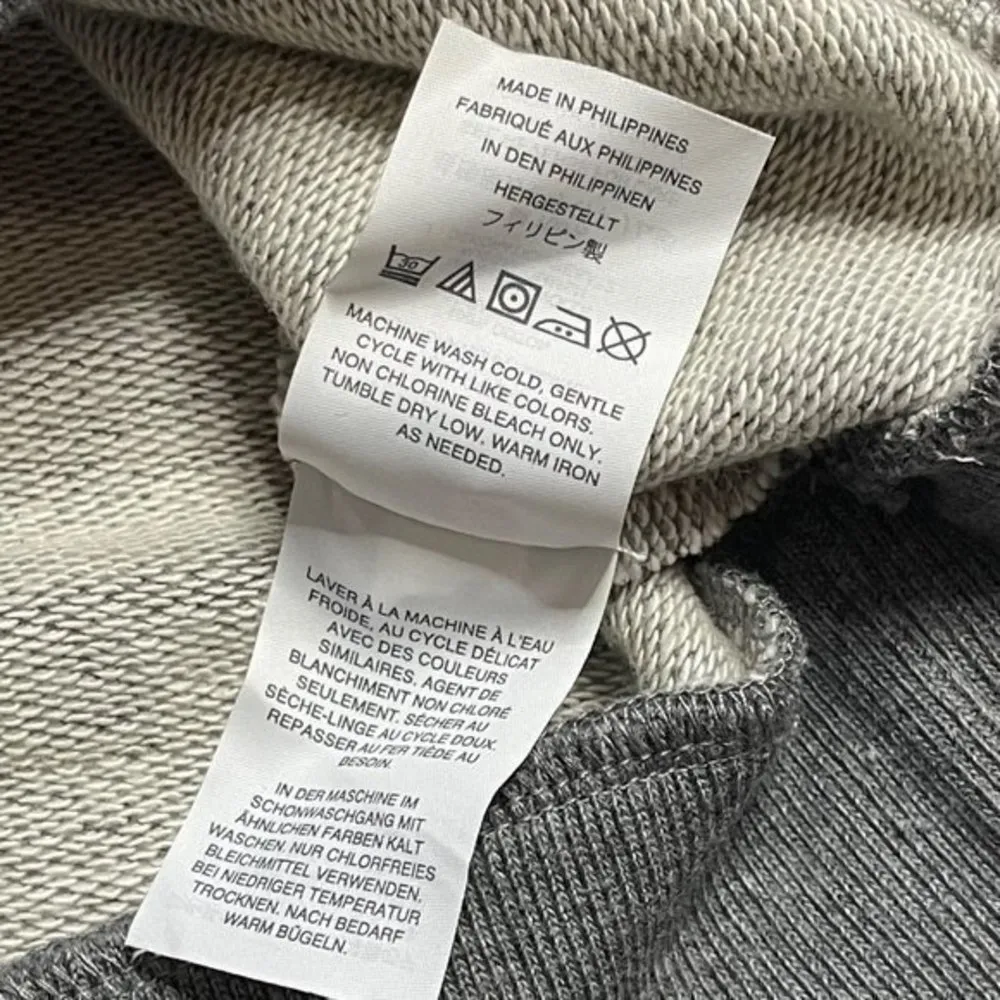 J. Crew Women's Gray and Black Long Raffle Sleeve Slim Fit Sweatshirt Size Small - Image 6