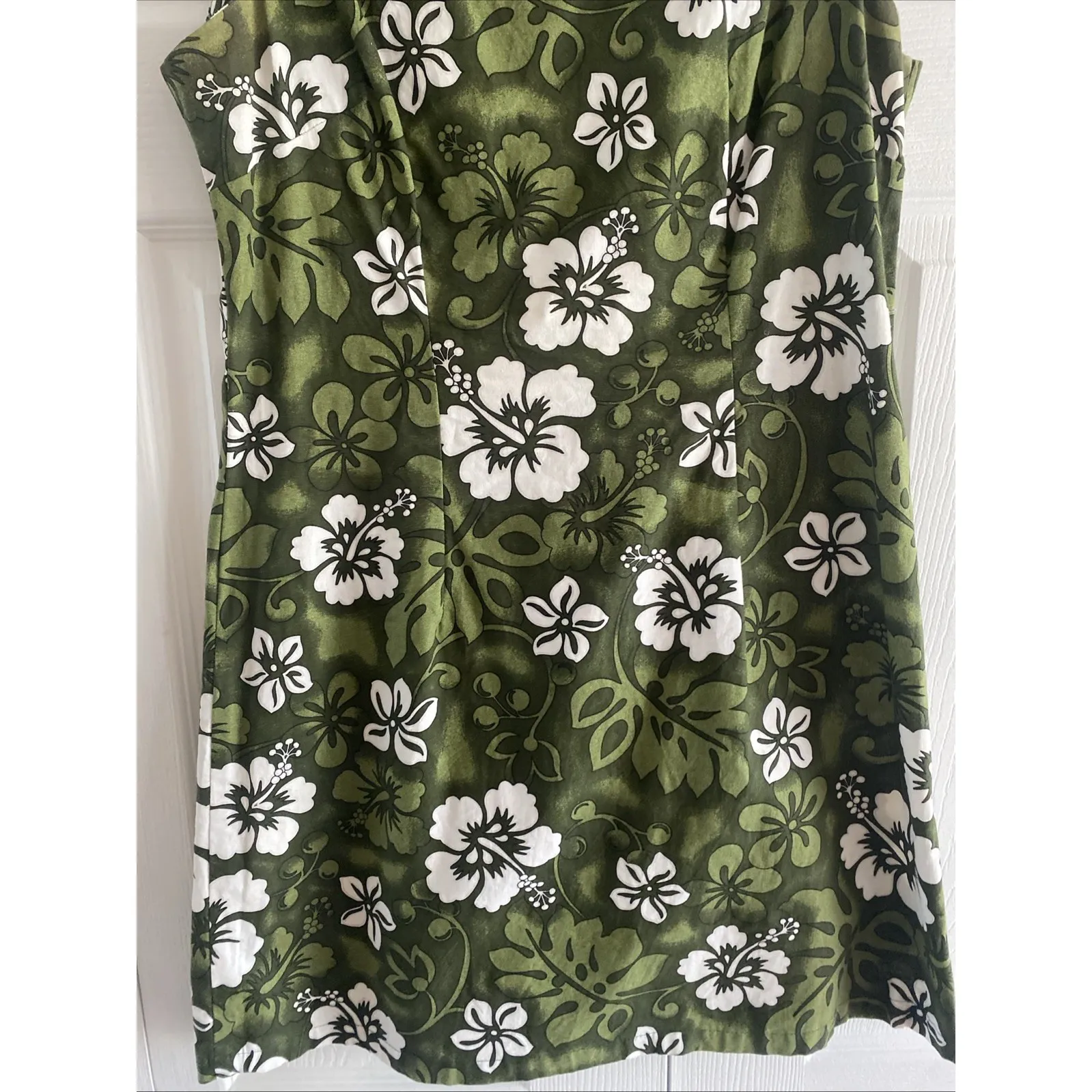 Aloha Republic Womens Large Green Dress Made it Hawaii Cotton Shift Luau - Image 3