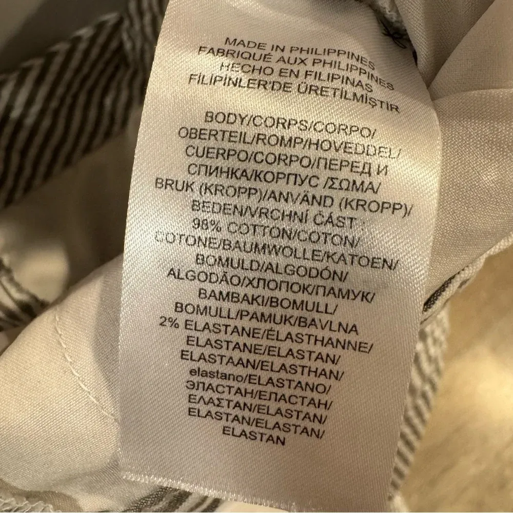 Lauren‎ Ralph Lauren Cropped White & Gray Striped Seersucker Pants size 14W - Image 5