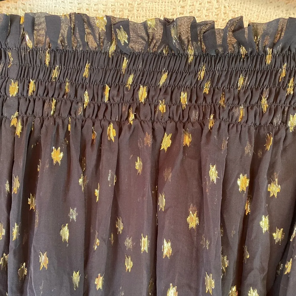 Beach Riot Silk Sheer Blouse Navy Starry - Image 6