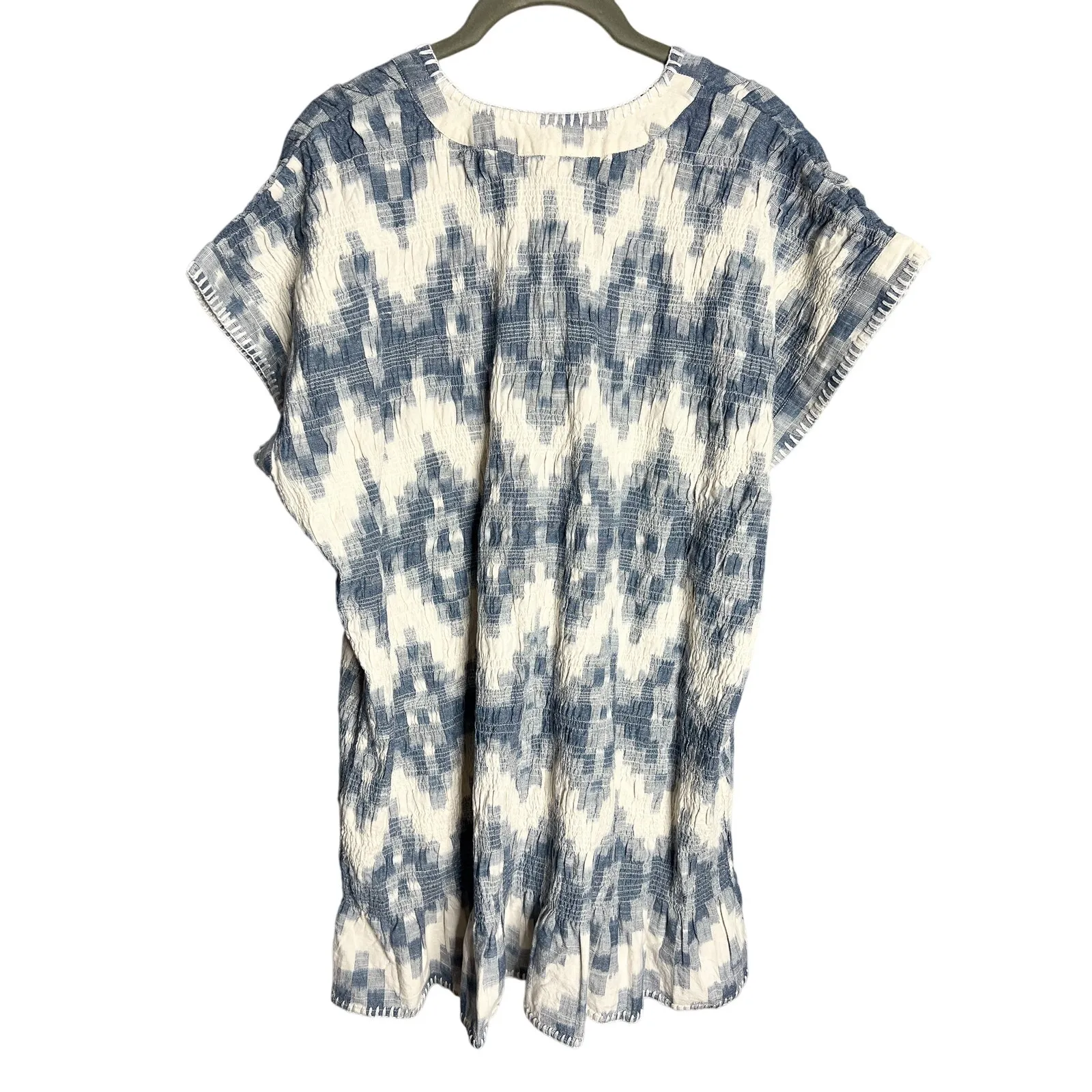 NWT BOTEH Neith Ikat Tunic Blue Size Small Cotton Beach Coverup‎ Resort - Image 11