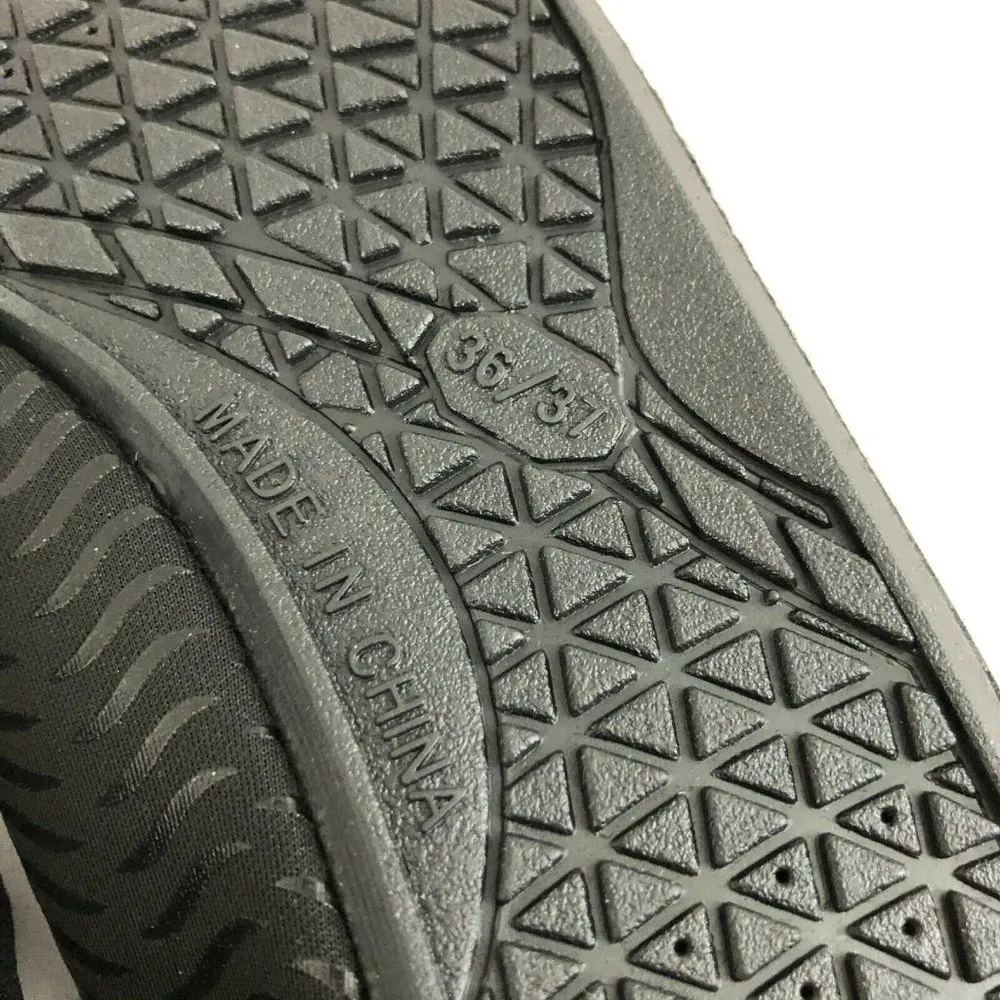 Womens Water Shoes Fabric Slip On Striped Black Size 6 - Image 5