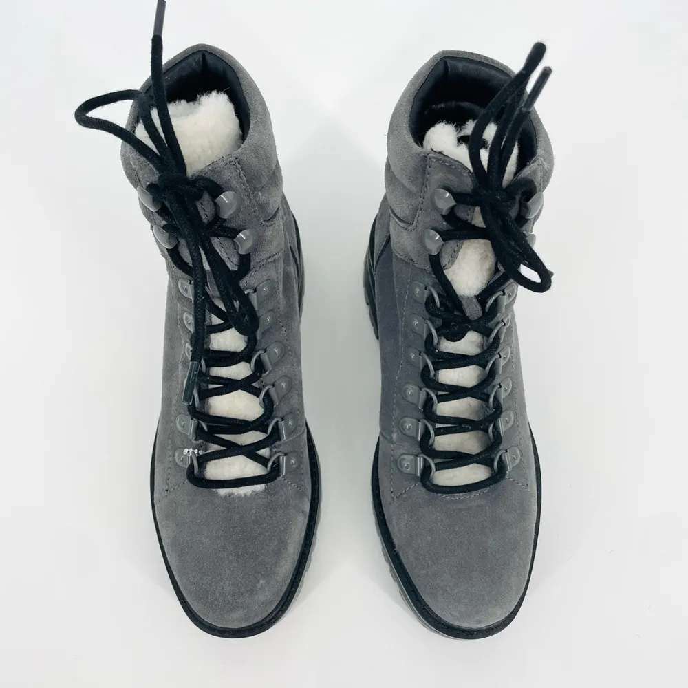 Marc Fisher NWOT LTD Nairy Hiking Boots Suede Fleece Lined in Gray Size 5.5 - Image 7