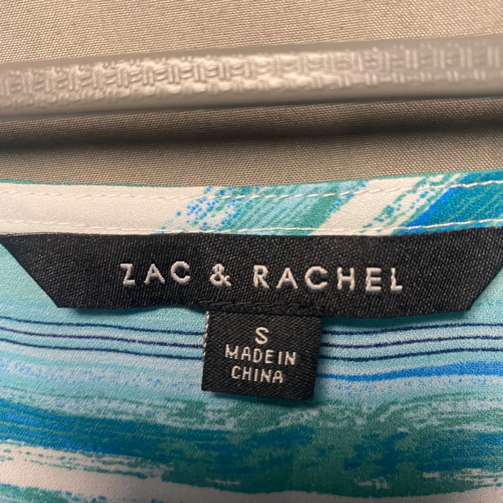 Zac & Rachel Women's Small Striped Tie Waist Kaftan Top Green - Image 3