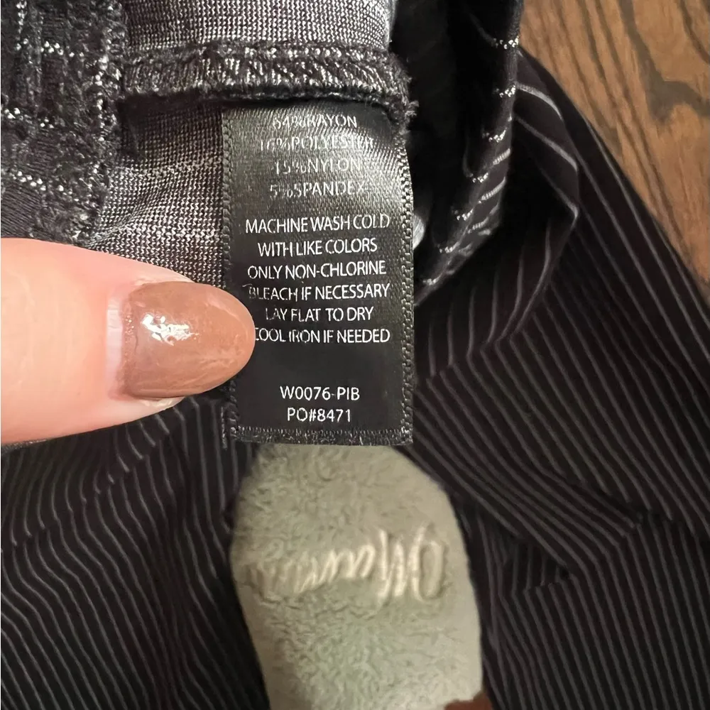 BetaBrand Black White Pinstripe Straight Classic Dress Yoga Pants 2XL - Image 3