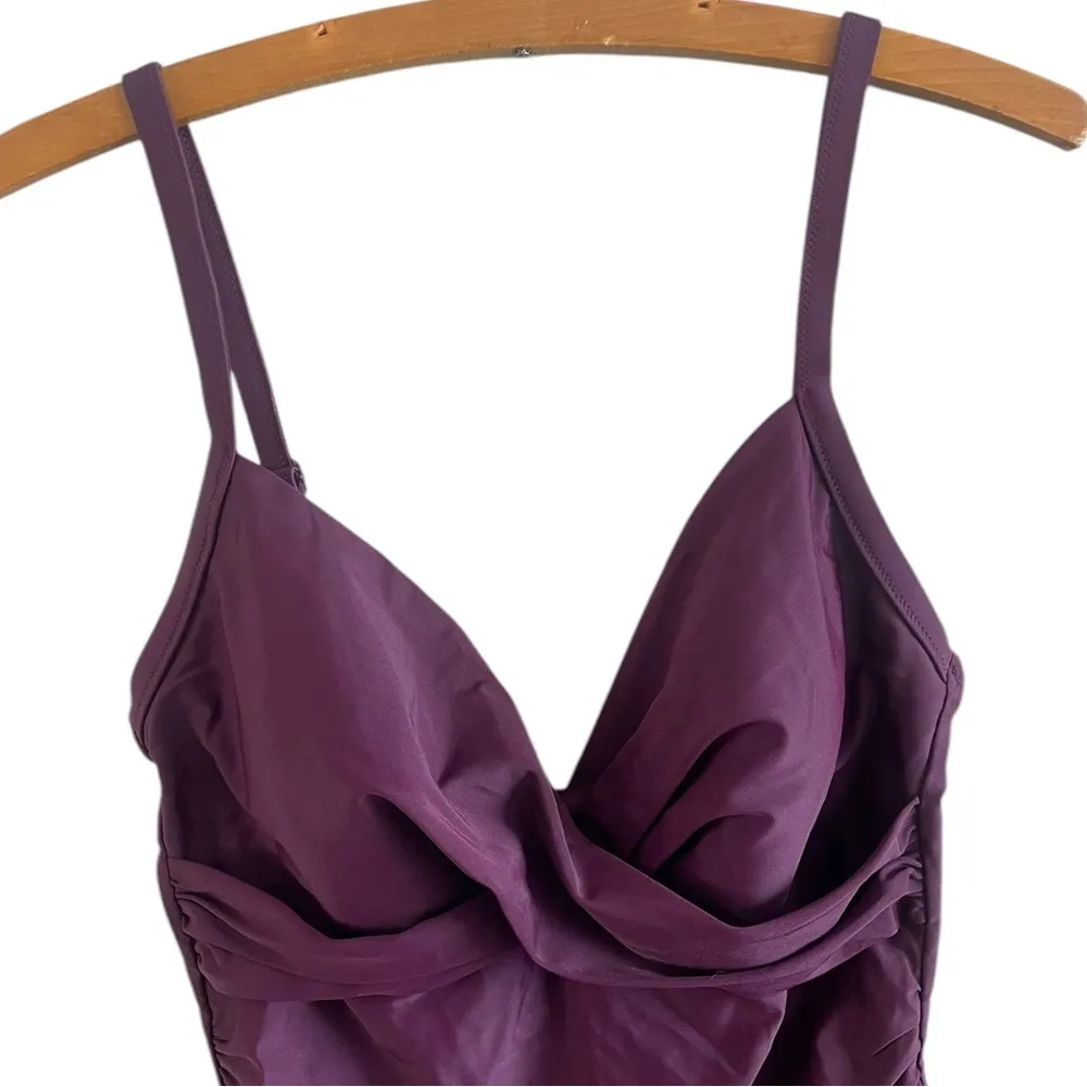 Seekers Essentials Women’s Sz 8 Purple One Piece Swim Suit - Image 2