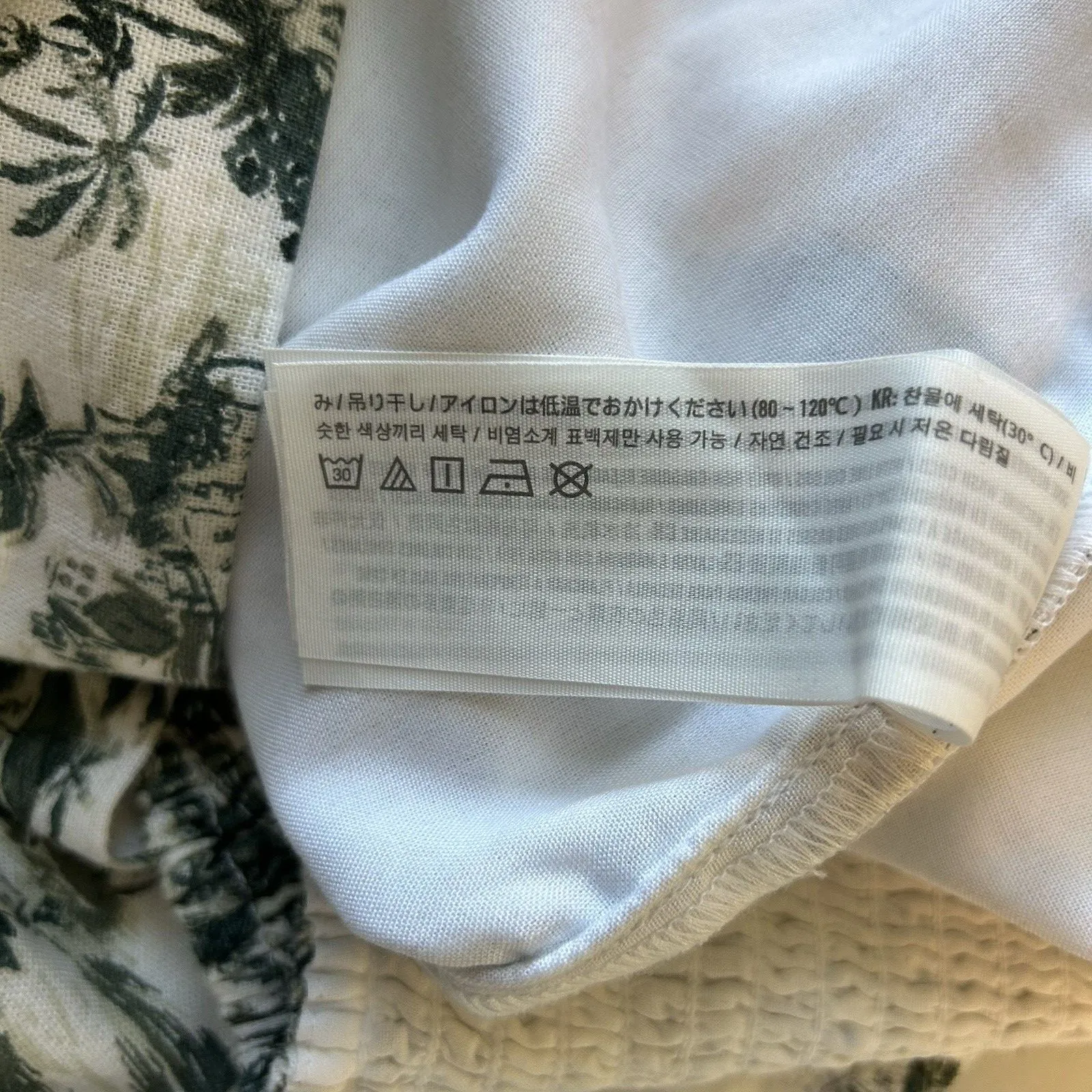 Abercrombie & Fitch Women's Linen Cropped Top Off Shoulder White Floral Size XL - Image 11