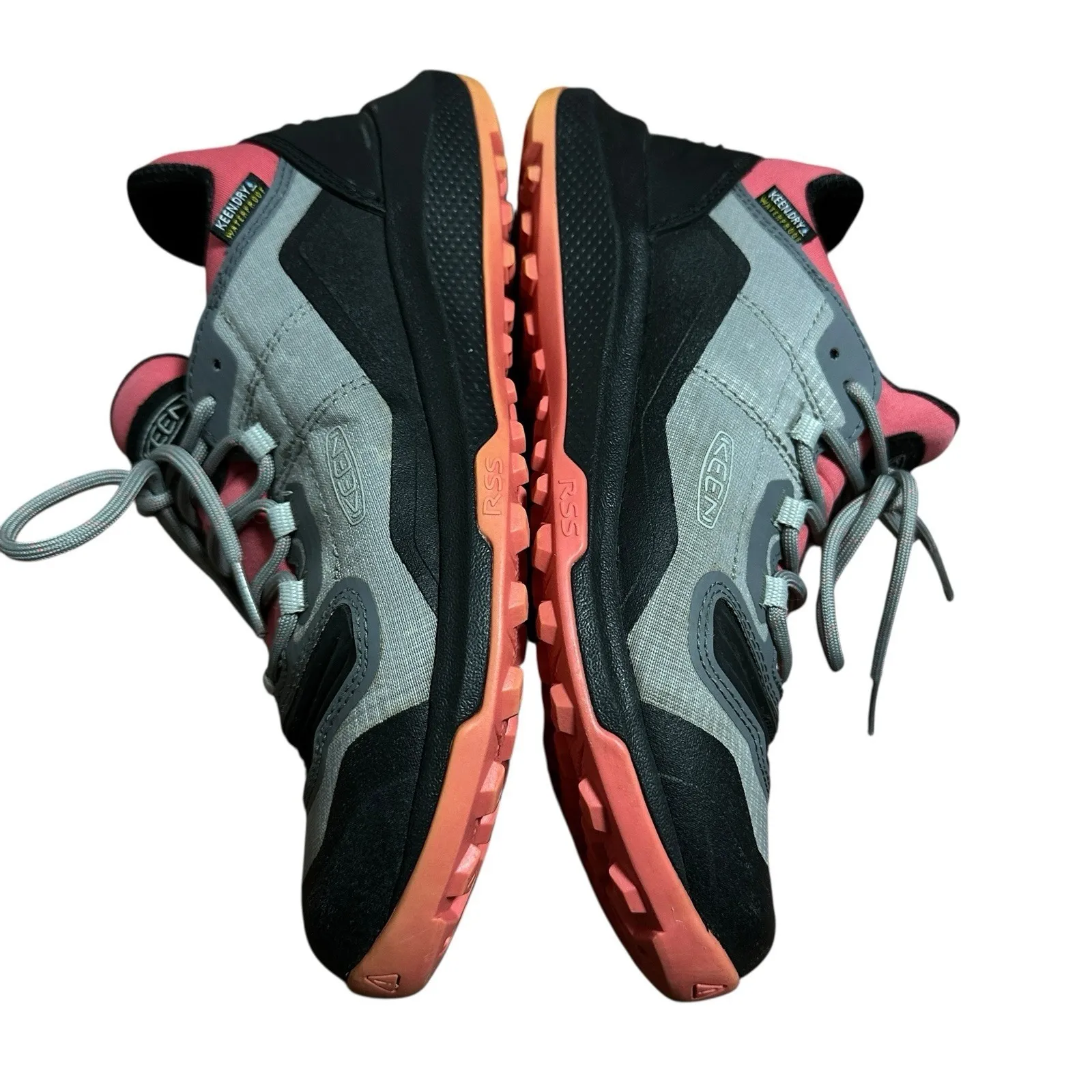 KEEN Women's Tempo‎ Flex Waterproof Hiking Shoes Size 6 Gray Pink Trail Outdoor - Image 3