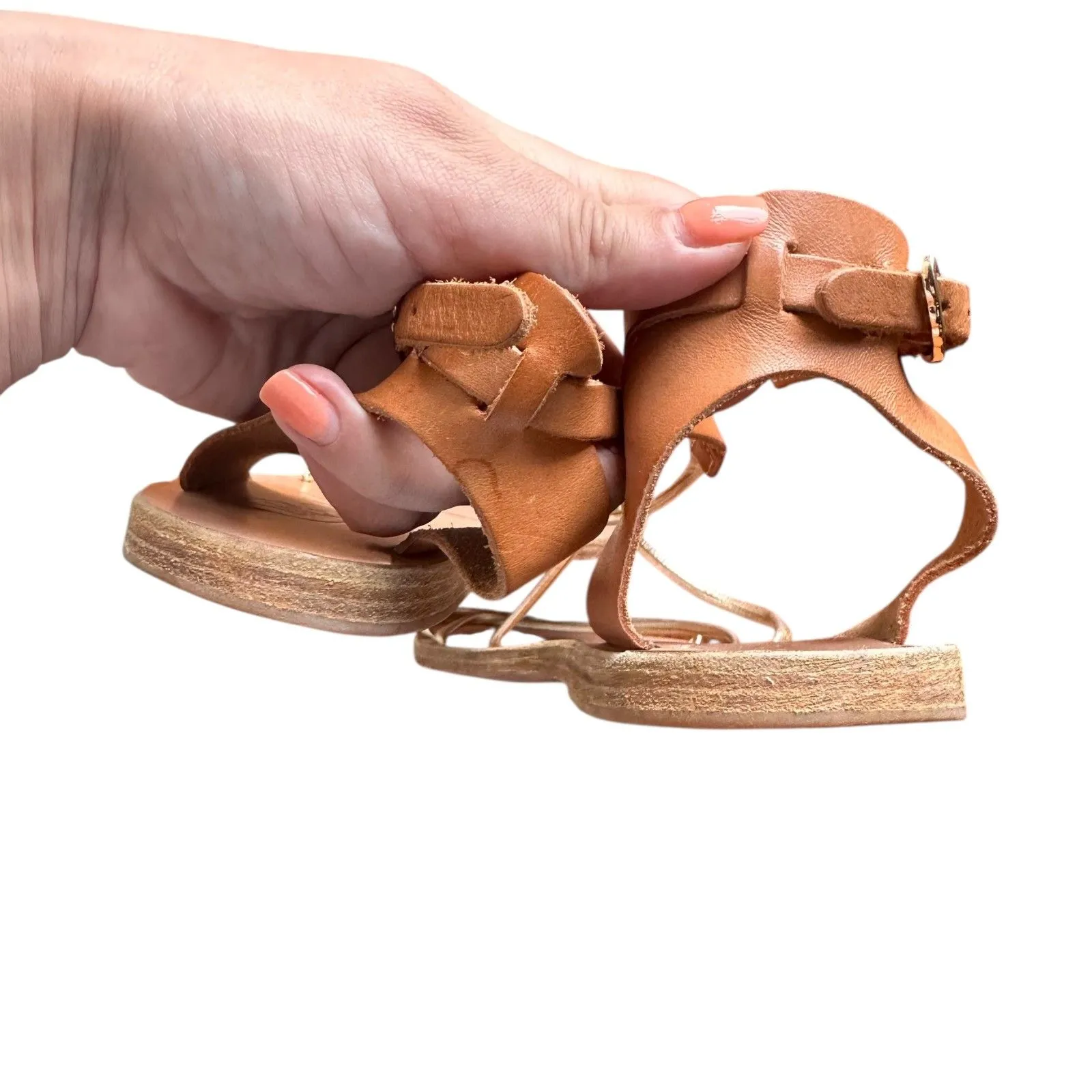 ANCIENT GREEK SANDALS Melovia Strappy Sandals‎ Sz 39 Tan - Image 5