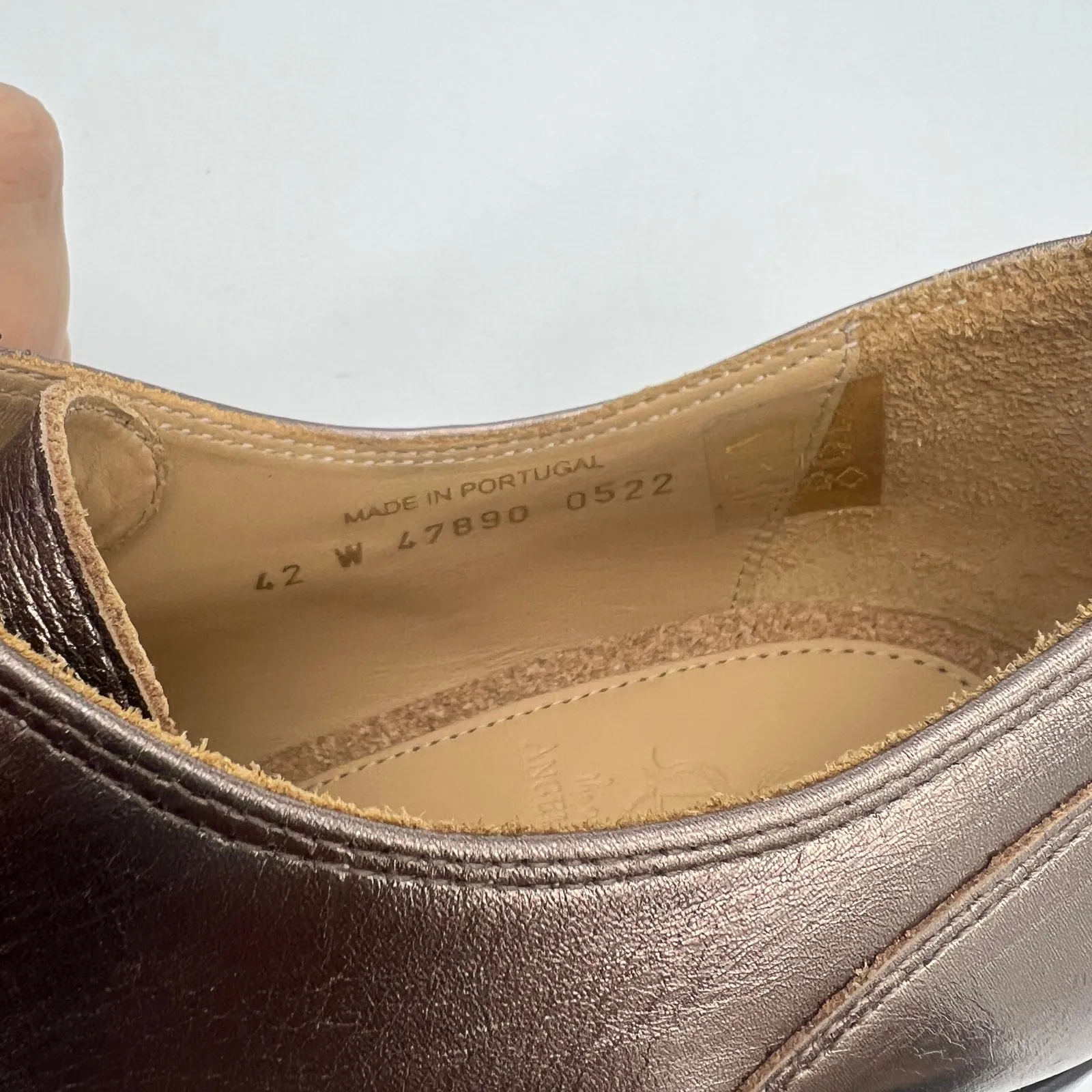 The Office of Angela Scott Women’s Miss Button Bronze Metallic Heeled Oxfords Brown Size 12 - Image 5