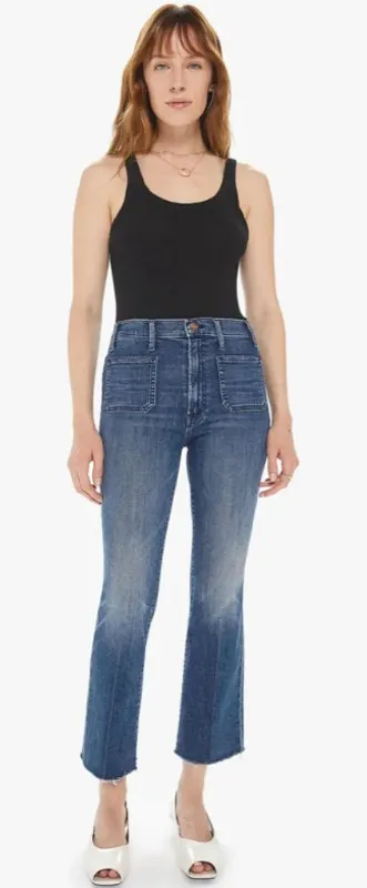 Mother Hustler Patch Pocket Ankle Fray in Out For The Evening Blue Size 28 - Image 1