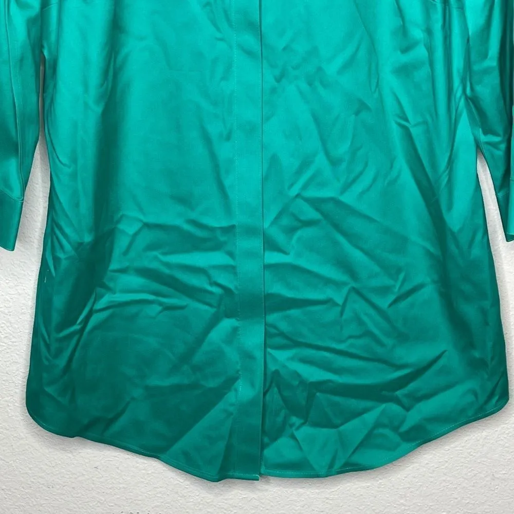 Chico's Effortless Cotton Shirt‎ Green nwt - Image 3