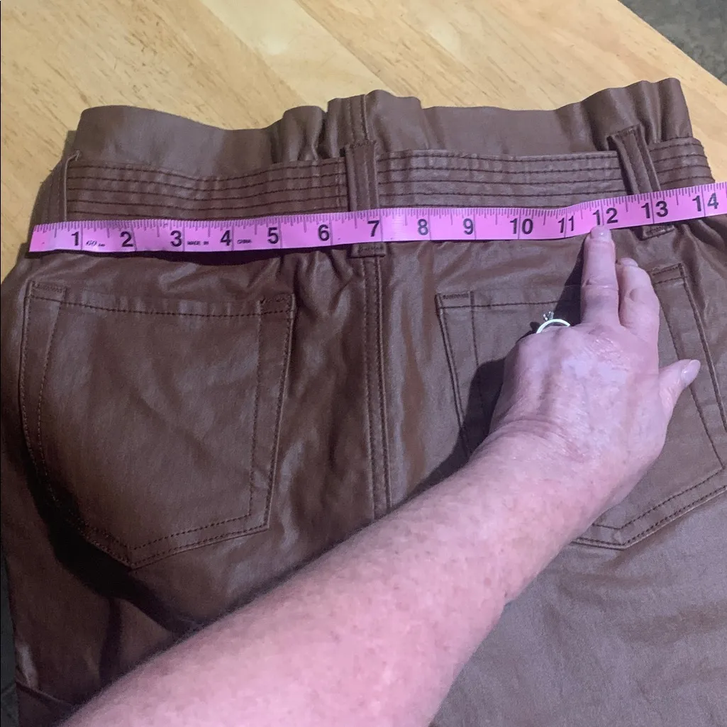 Brown Faux Leather High-Waisted Shorts by Akira - Image 5