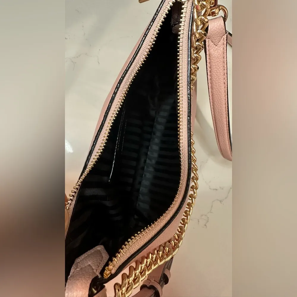 Victoria's Secret Rose Pink and Gold Shoulder Bag with Crescent Silhouette - Image 8