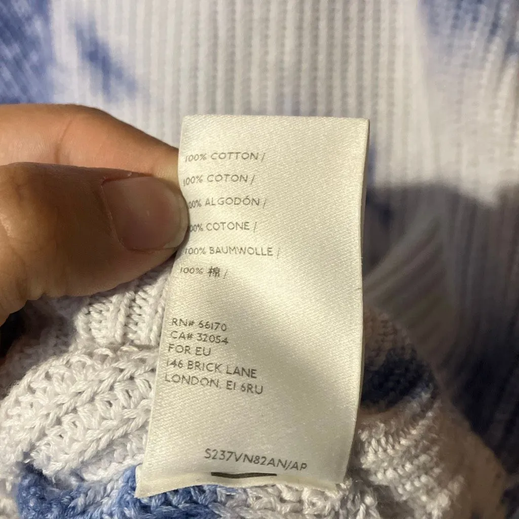 By Anthropologie V-Neck Tie-Dye Tight Knit Dolman 100% Cotton Sweater #759 - Image 9