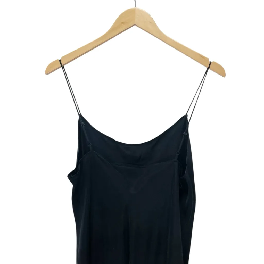 J. Crew Gwyneth Cupro Blend Slip Dress Size 12 Black Midi Sheath Minimalist Y2K - Image 7