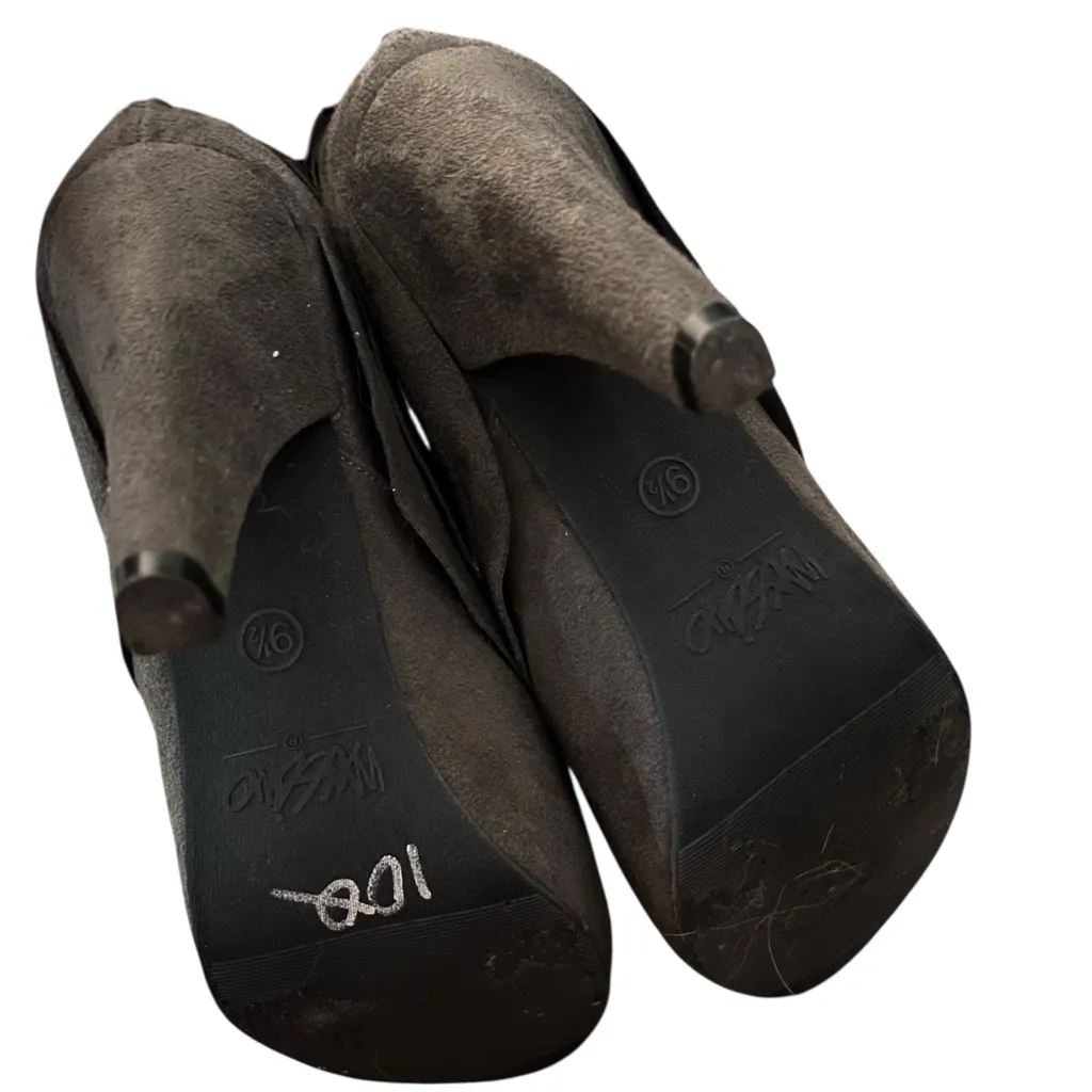 Mossimo Layered Faux Suede Ankle Booties Back Zip 9.5 Green - Image 6