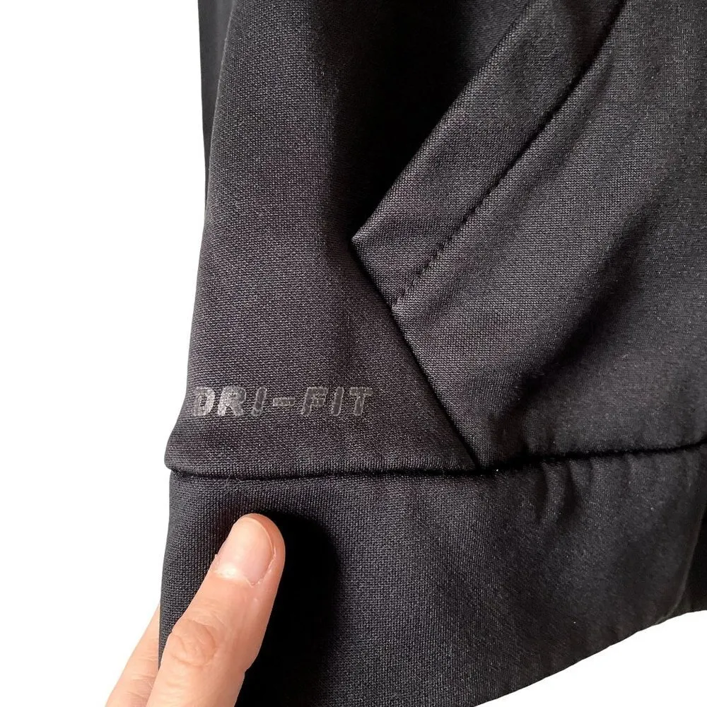 Nike dri fit black and white logo hoodie pockets workout athleisure top - Image 5