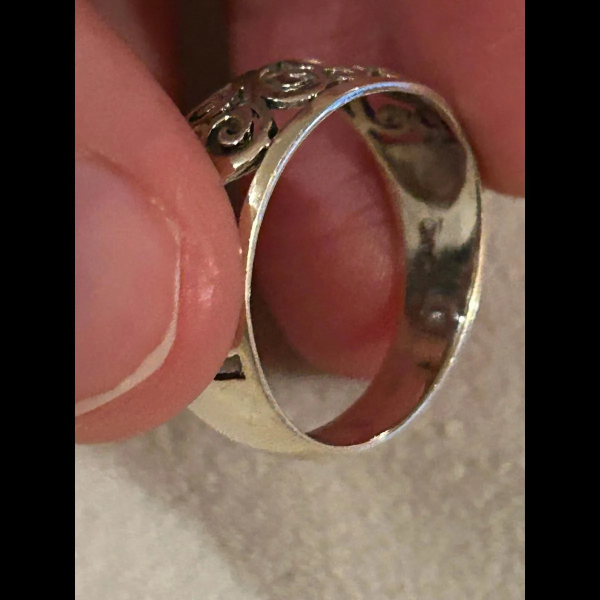 ring band sterling silver 925 beautiful unique size 9 - Image 5