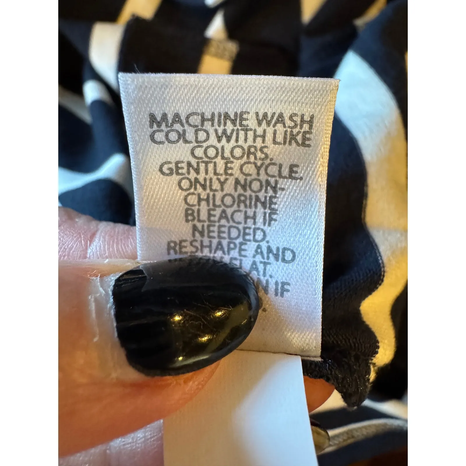 J Jill Jacket Women Small‎ Navy Blue White Striped Jersey Knit One Button Preppy - Image 11