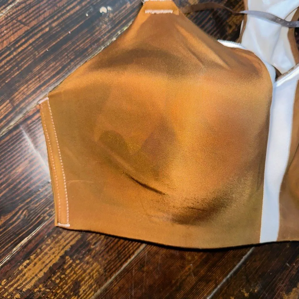 Nike brown & tan high impact wireless 38DD sports bra - Image 3