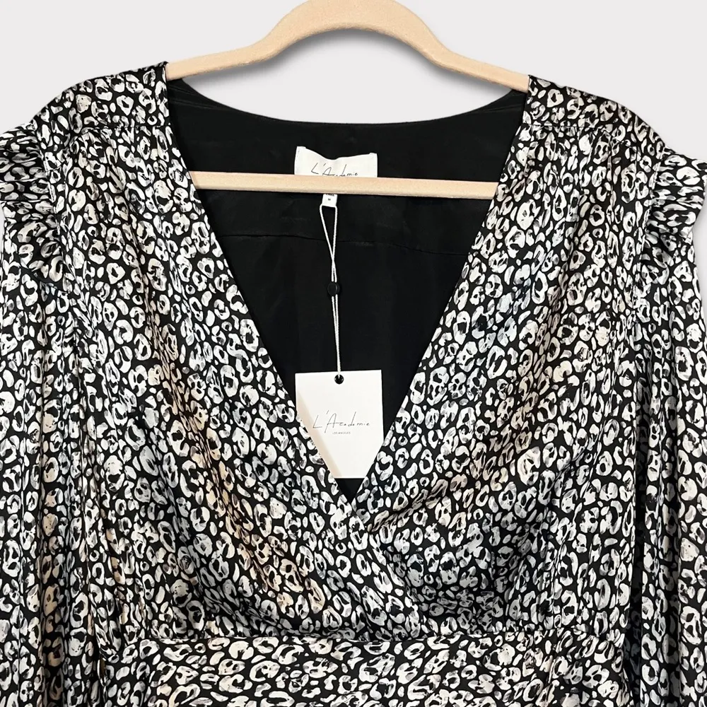 L’Academie Revolve The Joyce Mini Dress in Abstract Cheetah Size Medium NWT - Image 2